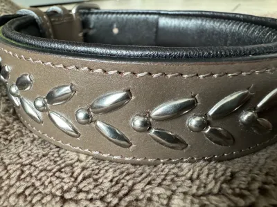 Swiss Design Lederhalsband Serpentin 65cm