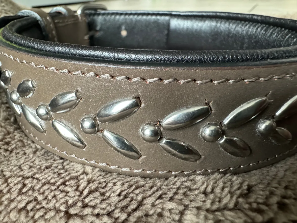 Swiss Design Lederhalsband Serpentin 65cm