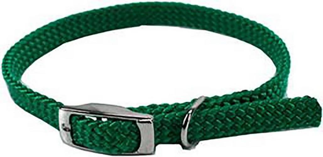 Halsband, 30 cm 10 mm, Nylon, ohne Verzierung, vernickelt, grün