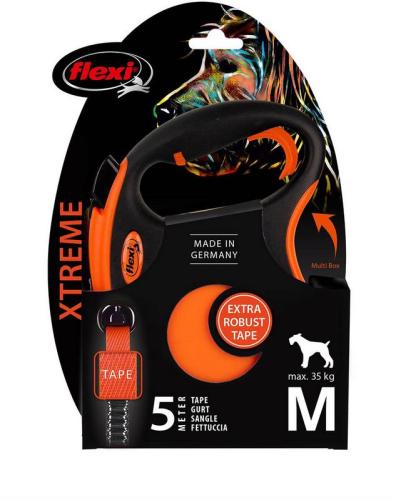 flexi Xtreme Tape Gurt Rollleine Orange S 5 m für Hunde