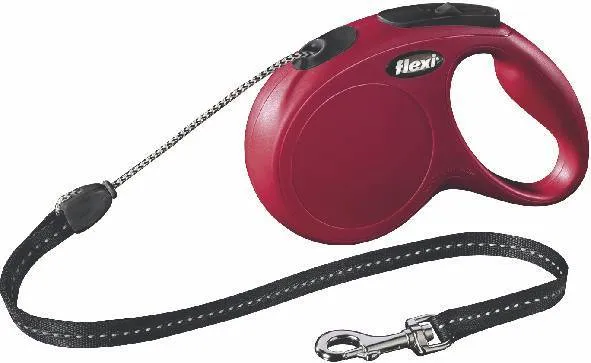 Flexi New Classic Seil Rollleine für Hunde in rot (5m)