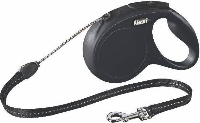 flexi New Classic S Seil-Rollleine schwarz 8 m bis 12 kg