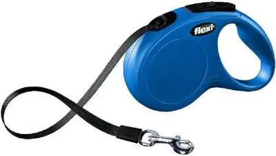 Flexi New Classic Gurt Rollleine für Hunde in blau (5 m)