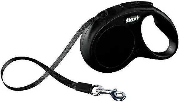 flexi New Classic Gurt M 5m Rollleine Schwarz für Hunde
