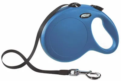 Flexi New Classic Gurt – L, 8 m, Blau – flexi - Rollleine für Hunde bis 50 kg