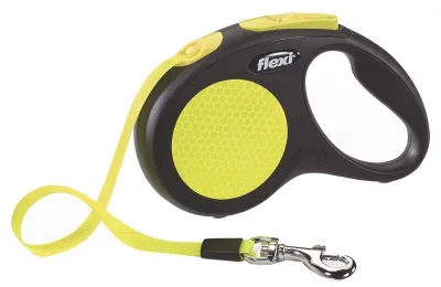 Flexi New Neon Gurt Rollleine für Hunde in gelb (5 m)