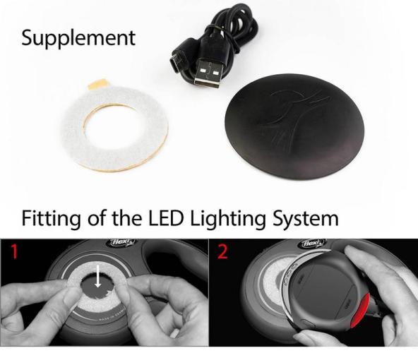 Flexi LED Leuchtsystem mit USB und eingebautem Akku  in schwarz
