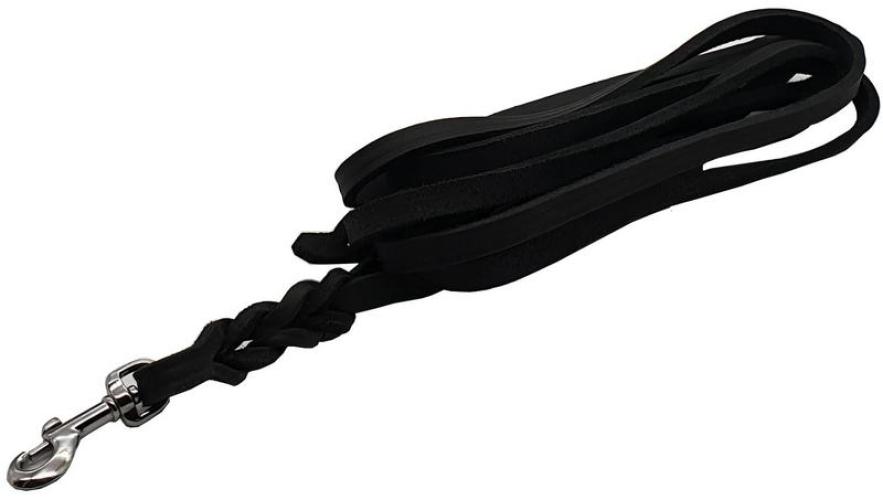Weichleder-Pistenleine, 6 m, 10 mm, schwarz