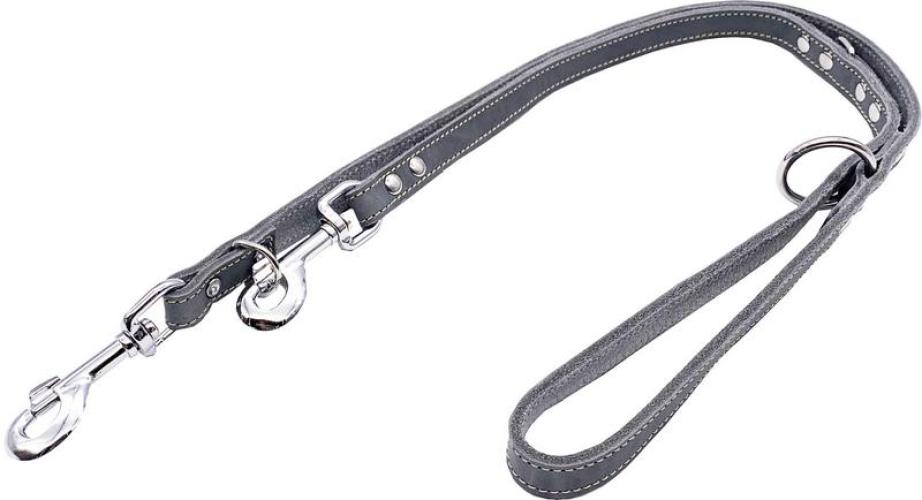 Weichleder-Leine, genietet,  160cm 18mm, grau