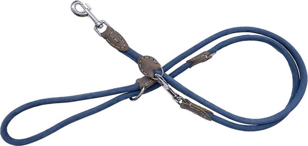 Fürhleine rund Genäht Nubuck/Wax, blau, ø10mm x 200cm