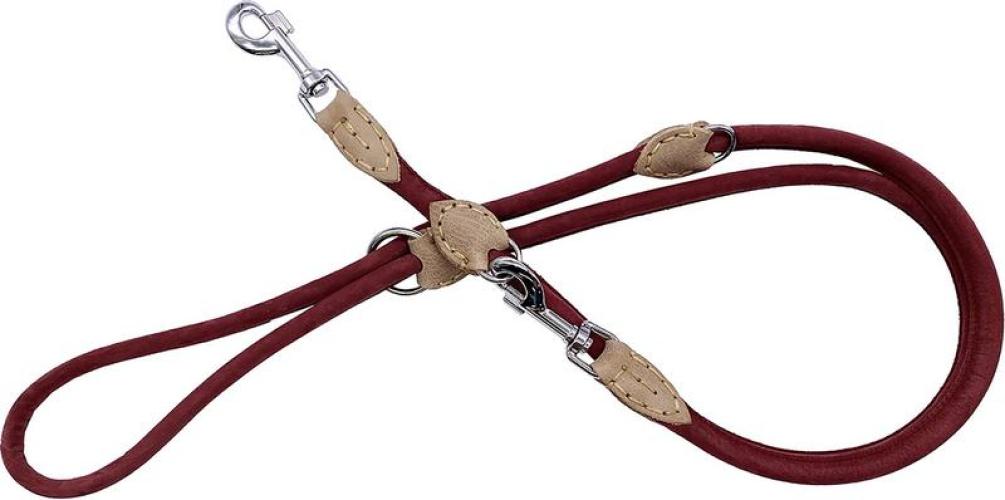 Fürhleine rund Genäht Nubuck/Wax, Bordeaux, ø10mm x 200cm