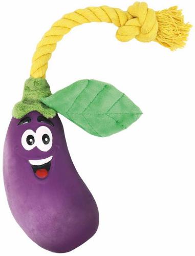 Aubergine aus Latex mit Seil, 37.5 cm