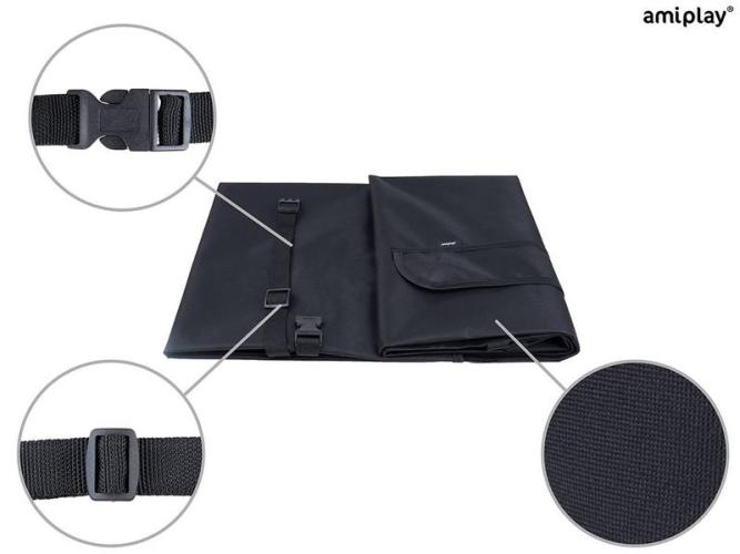 Auto-Schutzdecke Rückbank amiTravel, One size 150x150cm, schwarz