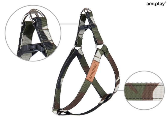 Geschirr Adventure, M 30-55 x 1,5cm, Camo