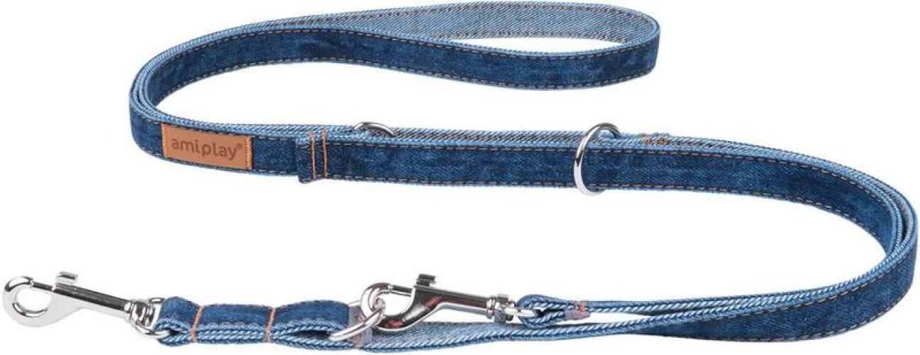 Leine Denim M, 15mm/100-200cm, dunkelblau