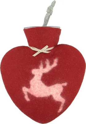 Wärmeflasche Hirsch Sprung, 0.7l, rot