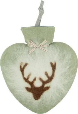 Wärmeflasche Hirschkopf, 0.7 l, jade