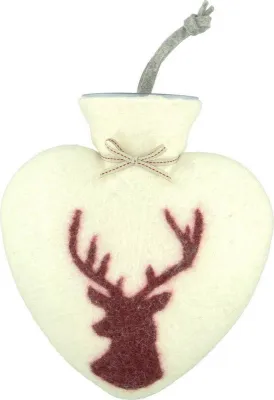Wärmeflasche Hirsch, 0.7 l, weiss