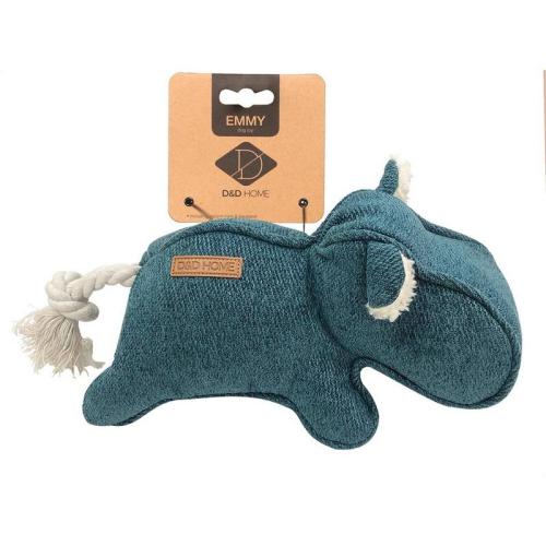 Nilpferd Emmy, 30 x 14 cm, blau