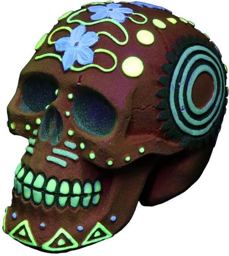 Dekor Schädel, 11.8 x 7.8 x 9 cm, rot