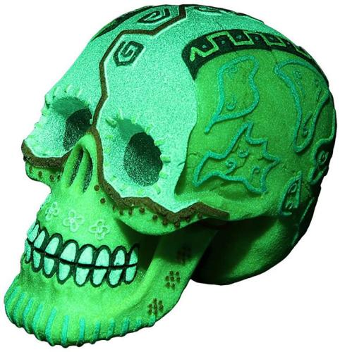 Dekor Schädel, 11.8 x 7.7 x 9.2 cm, grün