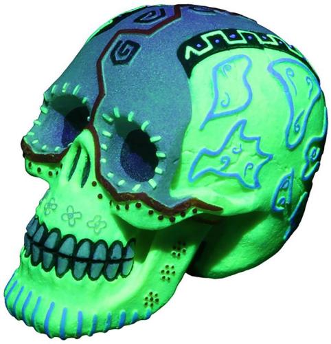 Dekor Schädel, 11.8 x 7.7 x 9.2 cm, grün