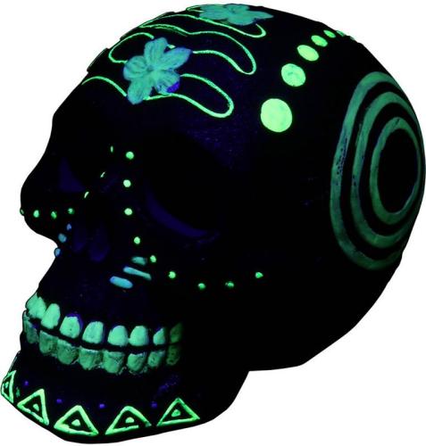 Dekor Schädel, 16.7x11.7x13.2cm, schwarz