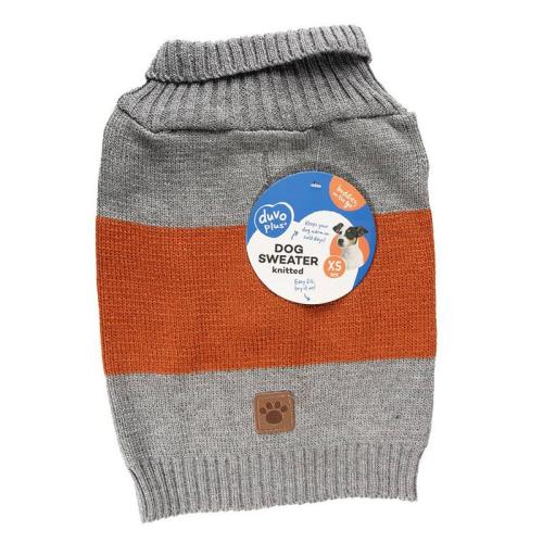 Cozy Pullover L, 60 cm, grau/orange