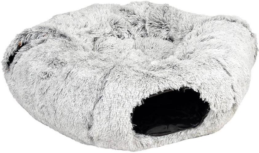 2in1 Katzentunnel und -bett, 80x80x25cm, hellgrau