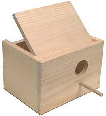 Wellensittich Nistkasten liegend Holz 19 × 14 × 13 cm