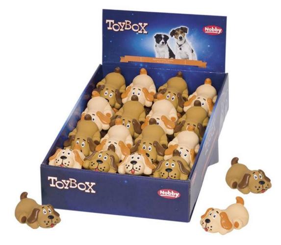 Mini Hund aus Latex + Stimme, 8.5 cm, 2Farben