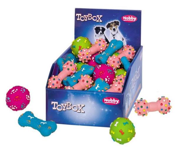 Latex Bälle+Knochen, Ø 5 cm/ 9 cm