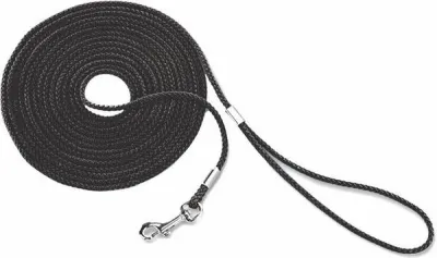 Pistenleine mit Griff, rundes Seil, 5 m Ø 5 mm, schwarz