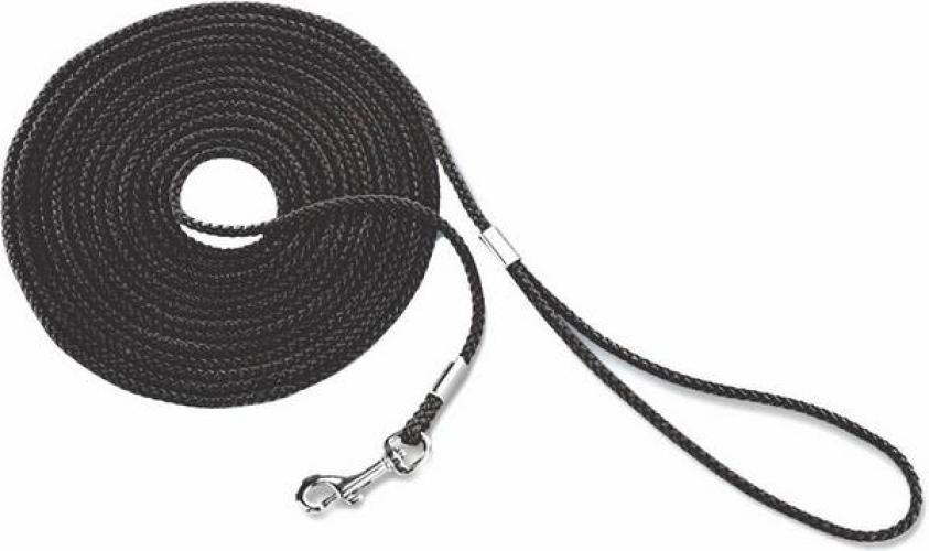 Pistenleine mit Griff, rundes Seil, 10 m Ø 5 mm, schwarz