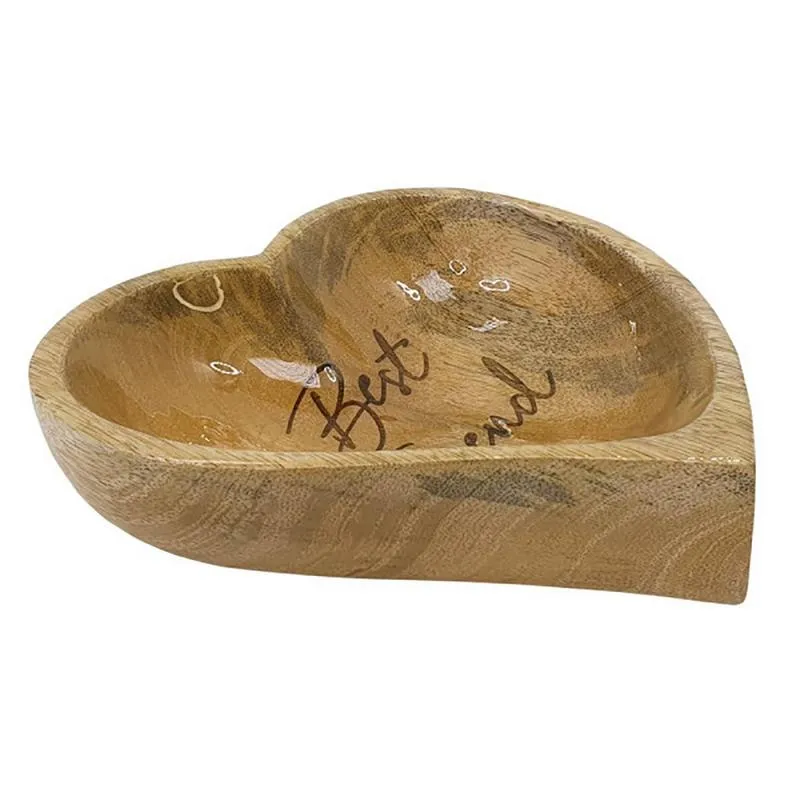 Deko-Schale "HEART", Mangoholz, 16x16cm