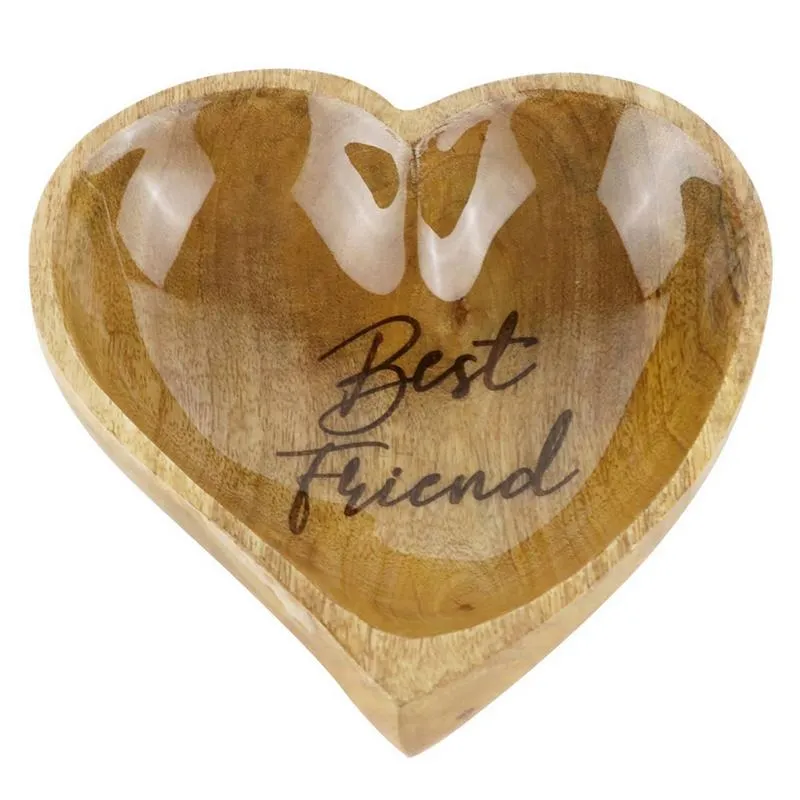 Deko-Schale "HEART", Mangoholz, 16x16cm