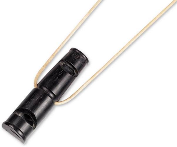 2-Ton Büffelhornpfeife, 7 cm, schwarz