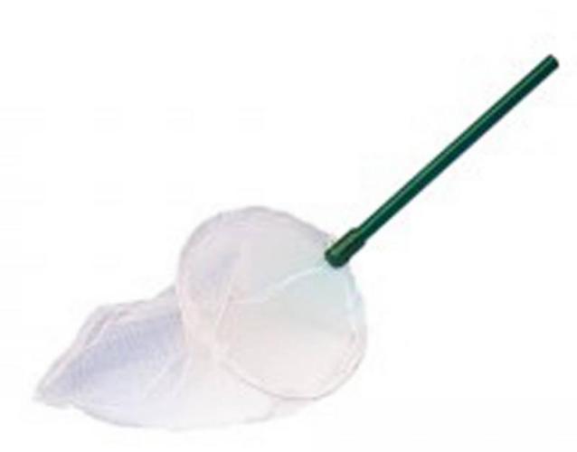 Vogelfangkescher in Tüll, 13 cm, Stiel 25 cm