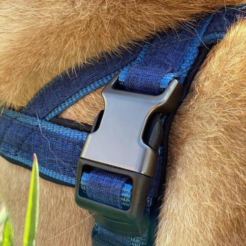 Norweger Geschirr Linen Deluxe L-XL, 40-45 mm, 54 cm, 68/85 cm, blau