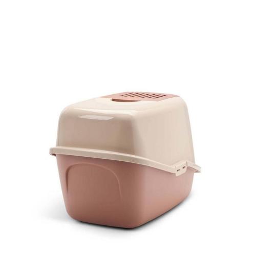 Katzentoilette Nesto, 56 x 39 cm H 38.5cm, Earth Collection, rosa-weiss
