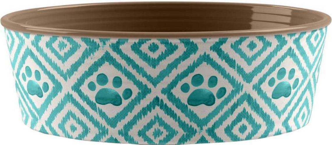 melaminnapf-paw-ikat-o-135-cm-h-5-cm-turkis-84775