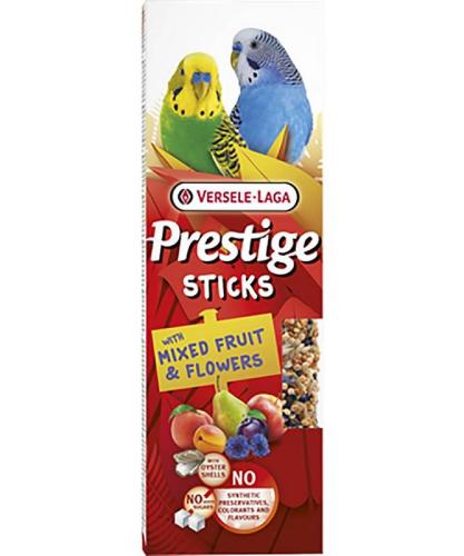 Prestige Sticks Budgies Fruit & Flowers – 2 Stück, 60 g – Versele-Laga - Knabberstangen mit Früchten und Blüten für Wellensittiche