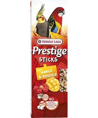 Prestige Sticks Sittiche Mango & Hagebutte 140 g – 2 Knabberstangen