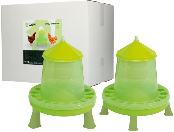 Gaun Geflügel Futterautomat mit Ständer Limonengrün 8 kg