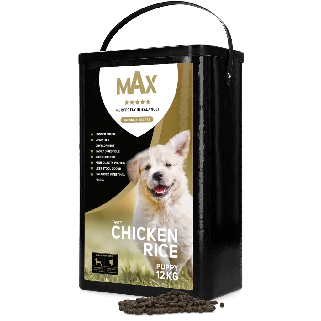Max Puppy Gepresste Pellets Huhn & Reis 12 kg