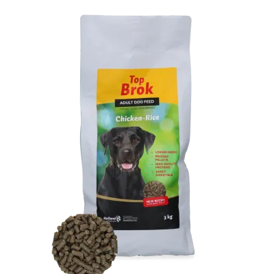 Topbrok Hund Gepresste Pellets Huhn & Reis 3 kg