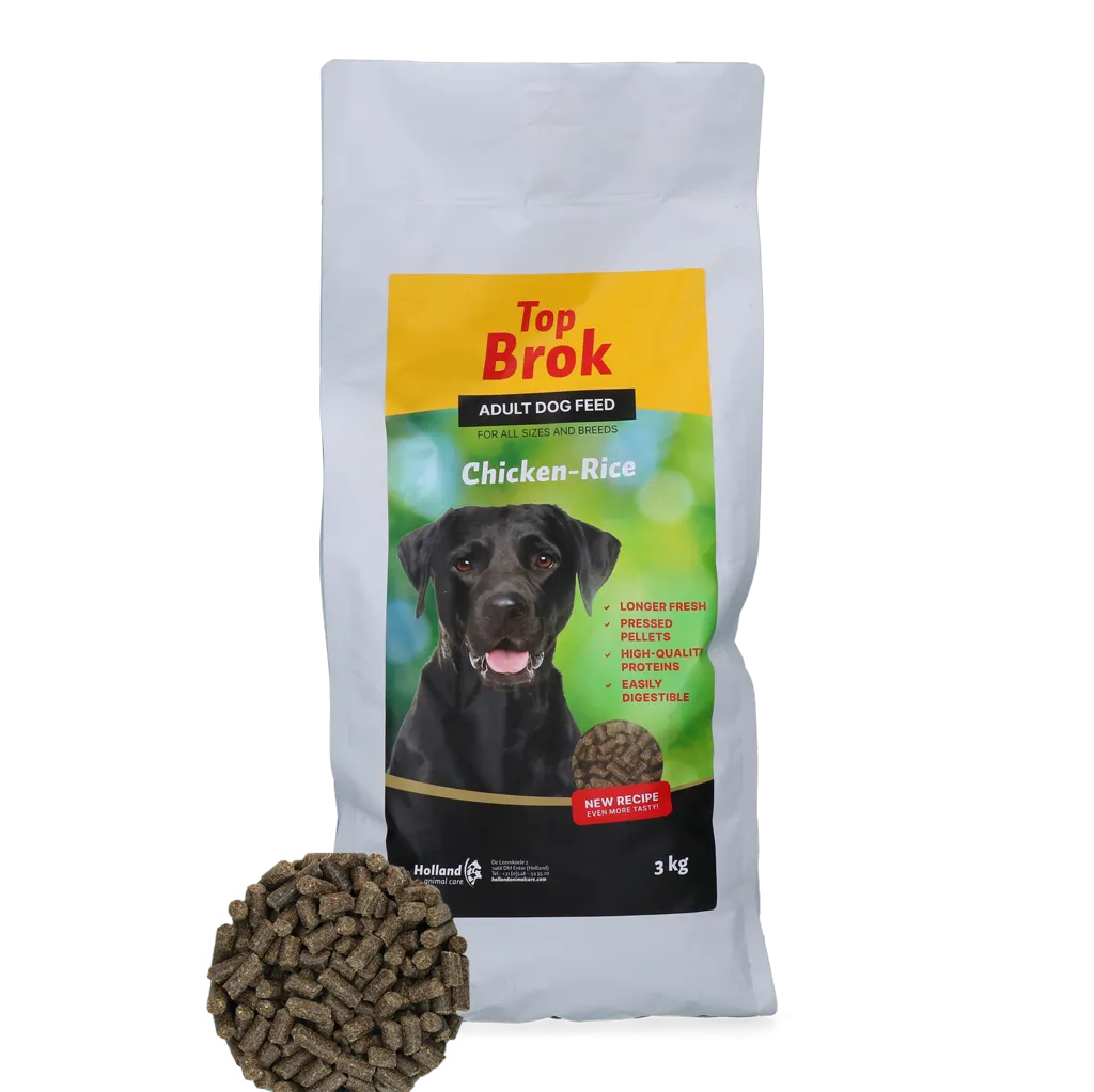 Topbrok Hund Gepresste Pellets Huhn & Reis 3 kg