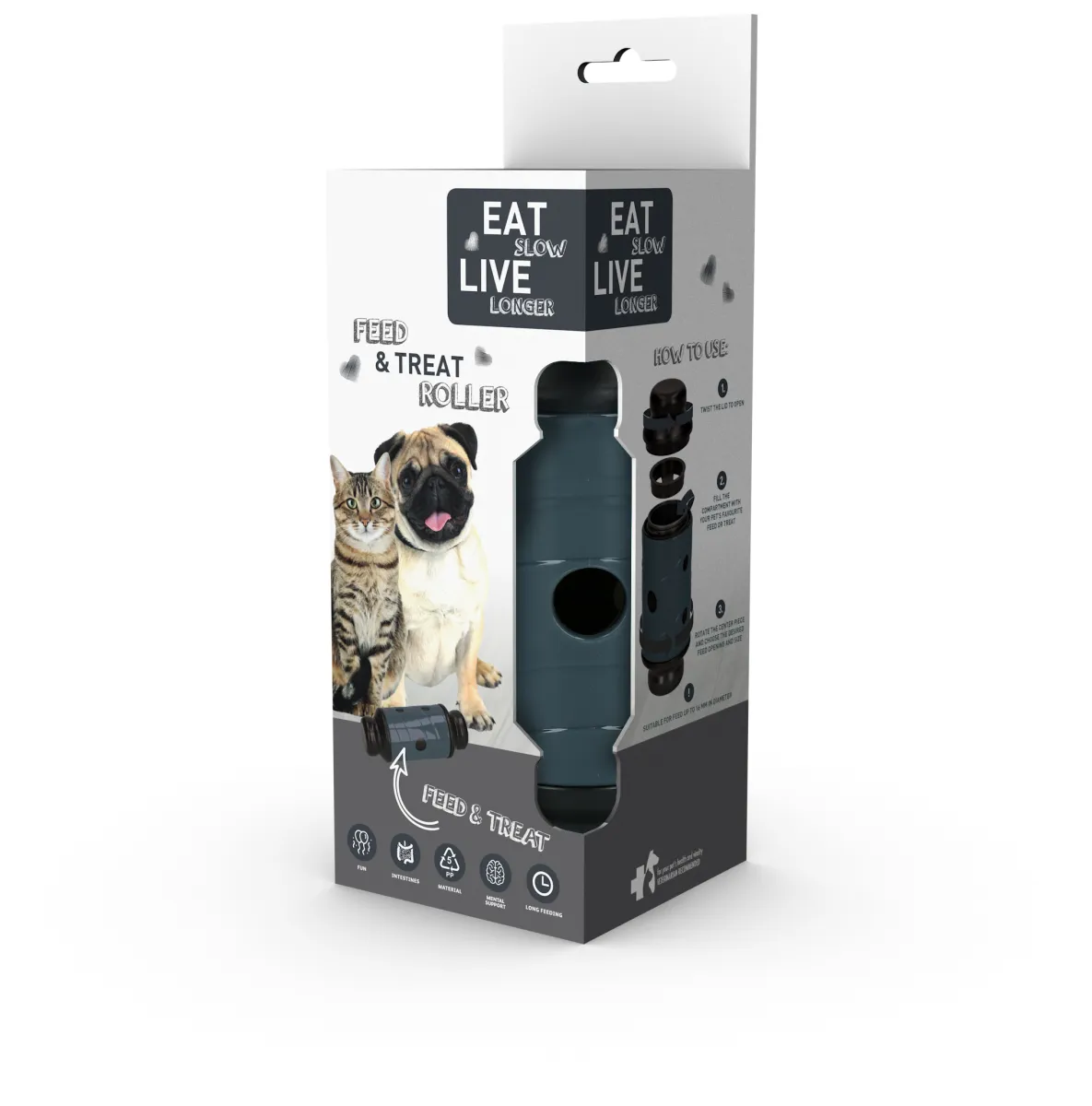 Eat Slow Live Longer Feed & Treat Roller Grau S