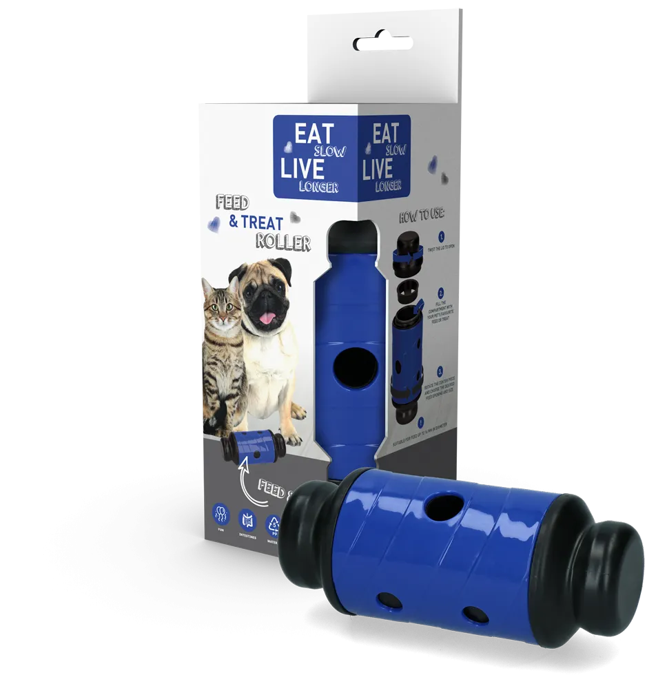 Eat Slow Live Longer Feed & Treat Roller Blau S