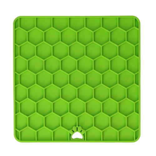 Eat Slow Live Longer Lick Mat Honeycomb Grün